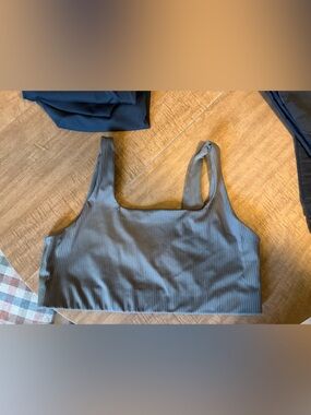 girlfriend collective ribbed crop tank in green